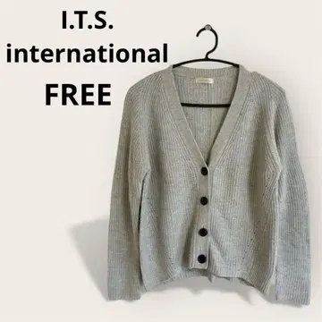 캐시미어 혼방 그레이 V넥 니트 가디건 겉옷 프리 사이즈 새상품급