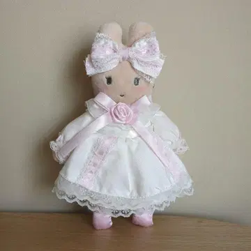 택 포함 새상품 마론 크림 화이트 프릴 마스코트 홀더