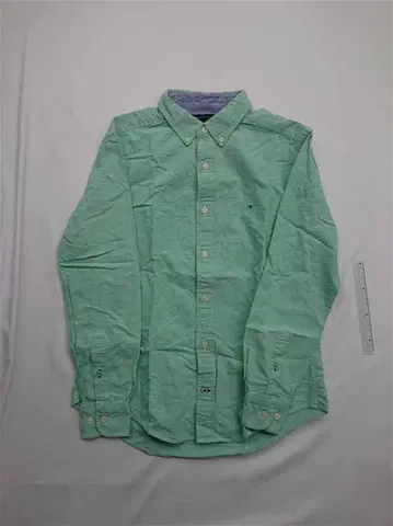 타미힐피거 커스텀핏 버튼다운 셔츠 남성용 그린 S