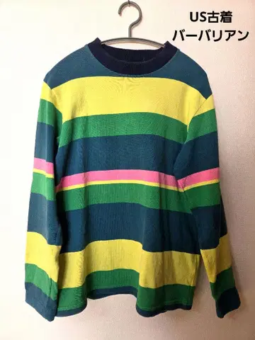 US 구제 의류 바바리안 남성용 보더 롱 T 맨투맨