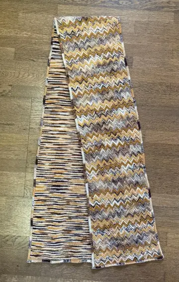 MISSONI 니트 머플러 물결 패턴 지그재그 멀티 컬러 이탈리아제