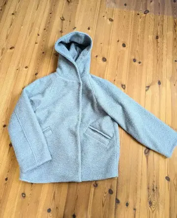 한치 후드 부착 자켓 블루