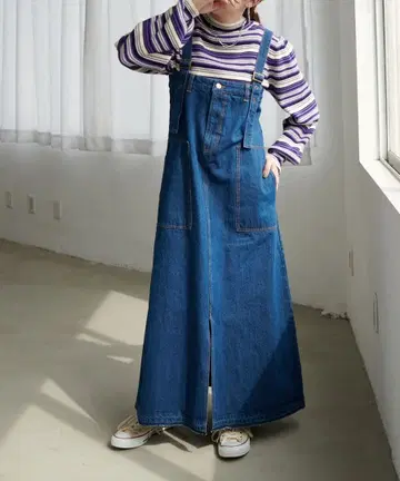 디스코트 데님 스커트풍 점프 스커트 사이즈 M