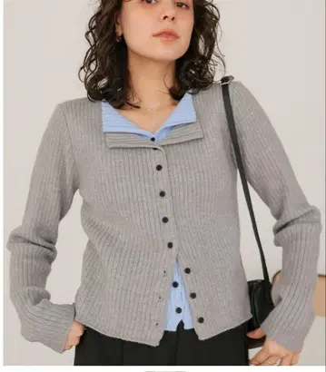 titivate 레이어드 스타일 리브 니트탑 택 포함