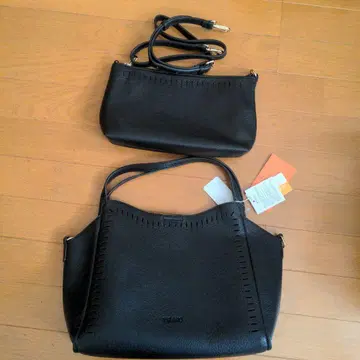 블랙 합성 피혁 2개 백 세트