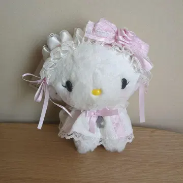 택 포함 새상품 화이트 프릴 챠미키티 마스코트 홀더