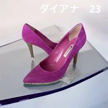 새상품급 DIANA 핑크 스웨이드 하이힐 브라이덜 23