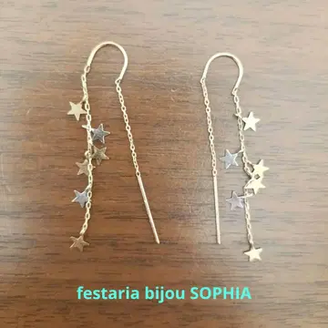 festaria bijou SOPHIA 귀걸이 체인 K10 YG 10금
