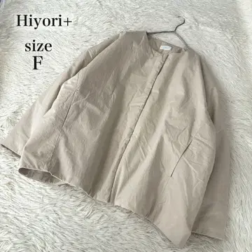 히요리 플러스 노카라 루즈핏 블루종 내추럴 아이보리