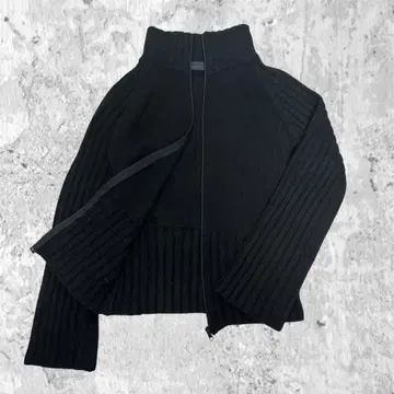 리브 니트 가디건 집업 숏 기장 블랙