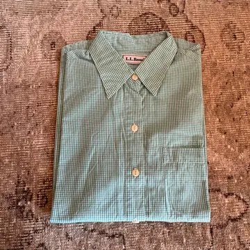 80s 90s L.L.Bean 깅엄 체크 긴팔 셔츠 S