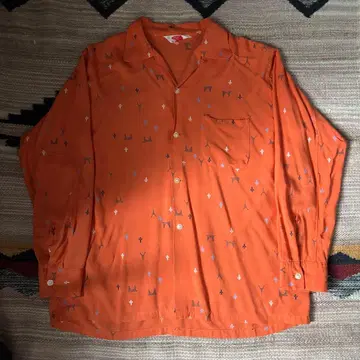 50s pilgrim 레이온 셔츠 아토믹 레이온 개버 usa제