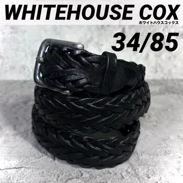 [단종품!] 화이트하우스콕스 가죽 메쉬 벨트 블랙 34/85