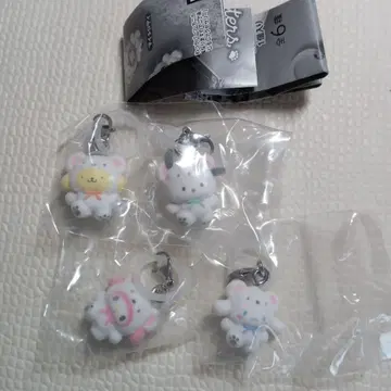 [ 세-1 ] 4개 산리오 캐릭터즈 메지루시 액세서리 폭신폭신 스노우