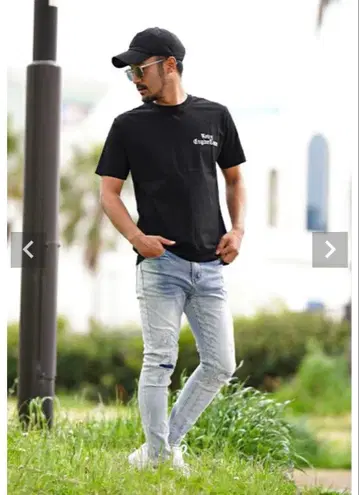 [ 미사용품 ] 아담스 저글러 데미지 데님 롱 팬츠 M