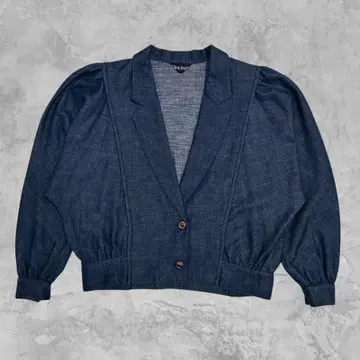 00's vintage BRONZ 데님풍 퍼프 슬리브 숏 자켓