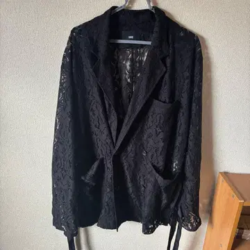 미사용급 HARE 블랙 레이스 테일러드 자켓 레이스 자켓