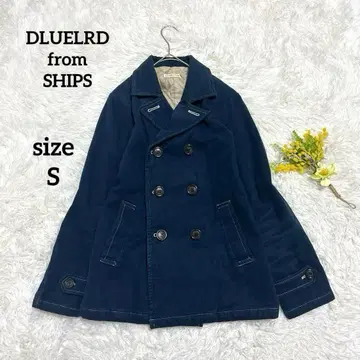 쉽스 점퍼 안감 퀼팅 방한 더블 버튼 네이비 아우터