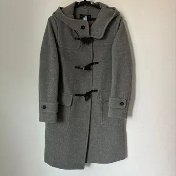 TOMORROW LAND 그레이 후드 부착 더플 코트