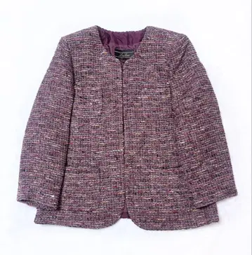 레리안 새상품급 트위드 자켓 빅 사이즈 스팽글 실크 혼방