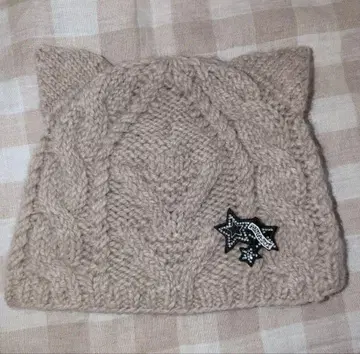 안나수이 ANNA SUI 니트 모자 일본제 고양이 57~60cm