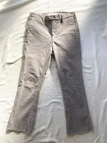 레미 레리프 코듀로이 팬츠 브라운 L 밑단 컷팅 가공 새상품급