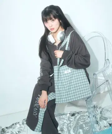 YUINARY 체크 토트백 라이트 블루 유이나 러브 라이브!