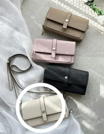 미사용 새상품 시마무라 MUMU님 콜라보 가죽 지갑 숄더백