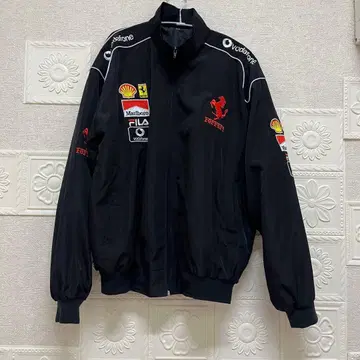 구제 의류 Ferrari 블랙 점퍼 레이싱 자켓