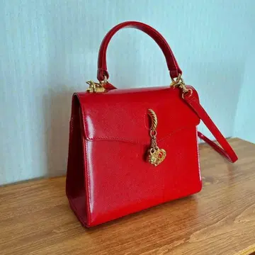 유미 카츠라 새상품급 레드 핸드백 숄더백 2WAY
