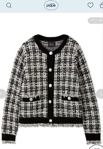 젤라피케 노카라 체크 자켓