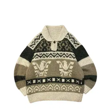 [ 새상품급 ] Vintage 90s 멀티 보더 코위찬 니트 울 스웨터