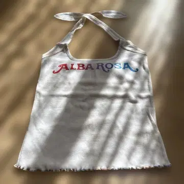 ALBAROSA 탱크탑 화이트 프린지 미사용 새상품.