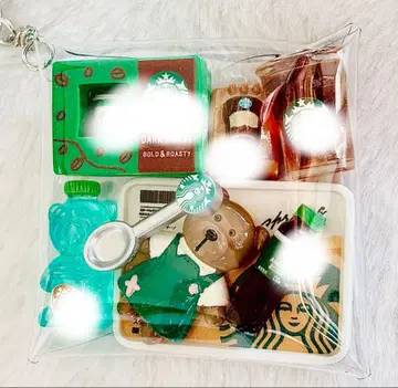 가챠 묶음 판매 데코 부품 카페 곰 파우치 녹색 계열 그린