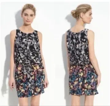 BCBGMaxAzria Janis Dress 컬러풀 꽃무늬 민소매 원피스