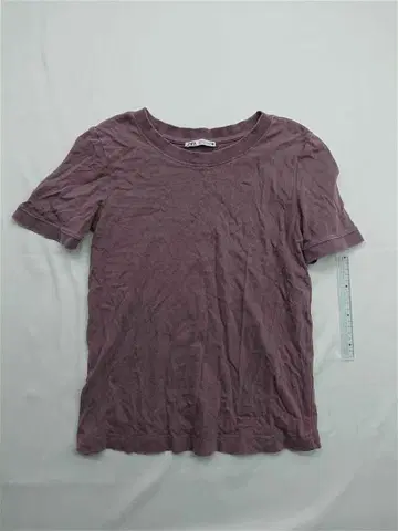 자라 ZARA 크루넥 반팔 T셔츠 퍼플 계열 S 사이즈 여성용