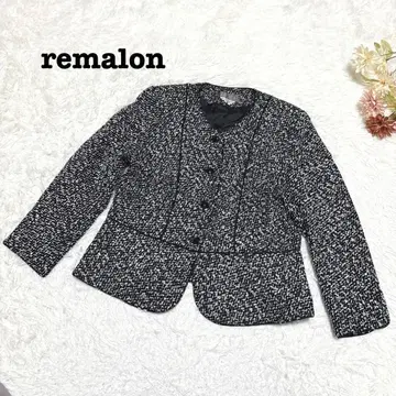s.2471 [레마롱] 노카라 트위드 자켓 모노톤 복고풍 느낌