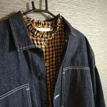 NaturalLaundry 10oz 데님 커버올 자켓 인디고