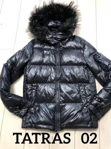 TATRAS 블랙 퍼 후드 다운 자켓