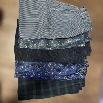 와이드 팬츠 5종 세트 스트라이프, 꽃무늬, 체크