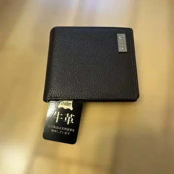 소가죽 다크 브라운 접이식 지갑