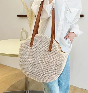 원형 뜨개질 숄더백