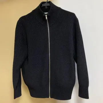 블랙 집업 니트 스웨터 하이넥