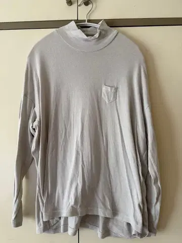 골지 터틀넥 긴팔 상의 사이즈 2 라이트 그레이