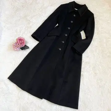 새상품급 PARIENNE 캐시미어 A라인 롱 코트 S 블랙 일본제