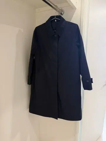 무인양품 발수 면 혼방 스텐카라 코트 여성 S 다크 네이비