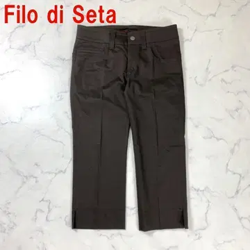 A2646 필로디세타 크롭 팬츠 면 슬릿 브라운 38