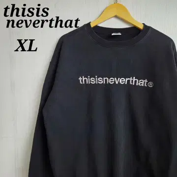 thisisneverthat 맨투맨 XL 블랙 자수 로고