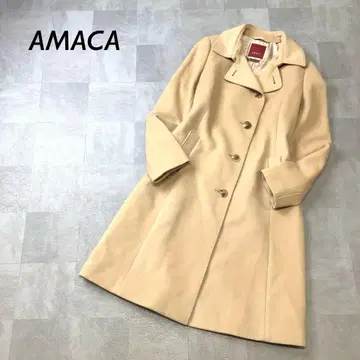 AMACA 울 롱 코트 카멜 계열