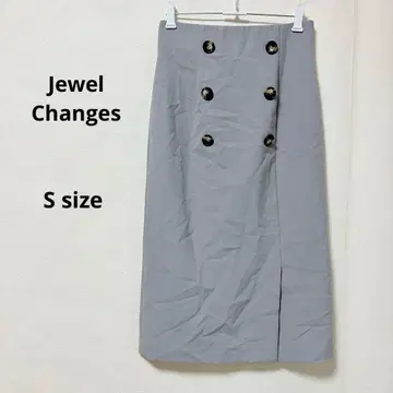 Jewel Changes 타이트 스커트 S 블루 그레이 더블 버튼